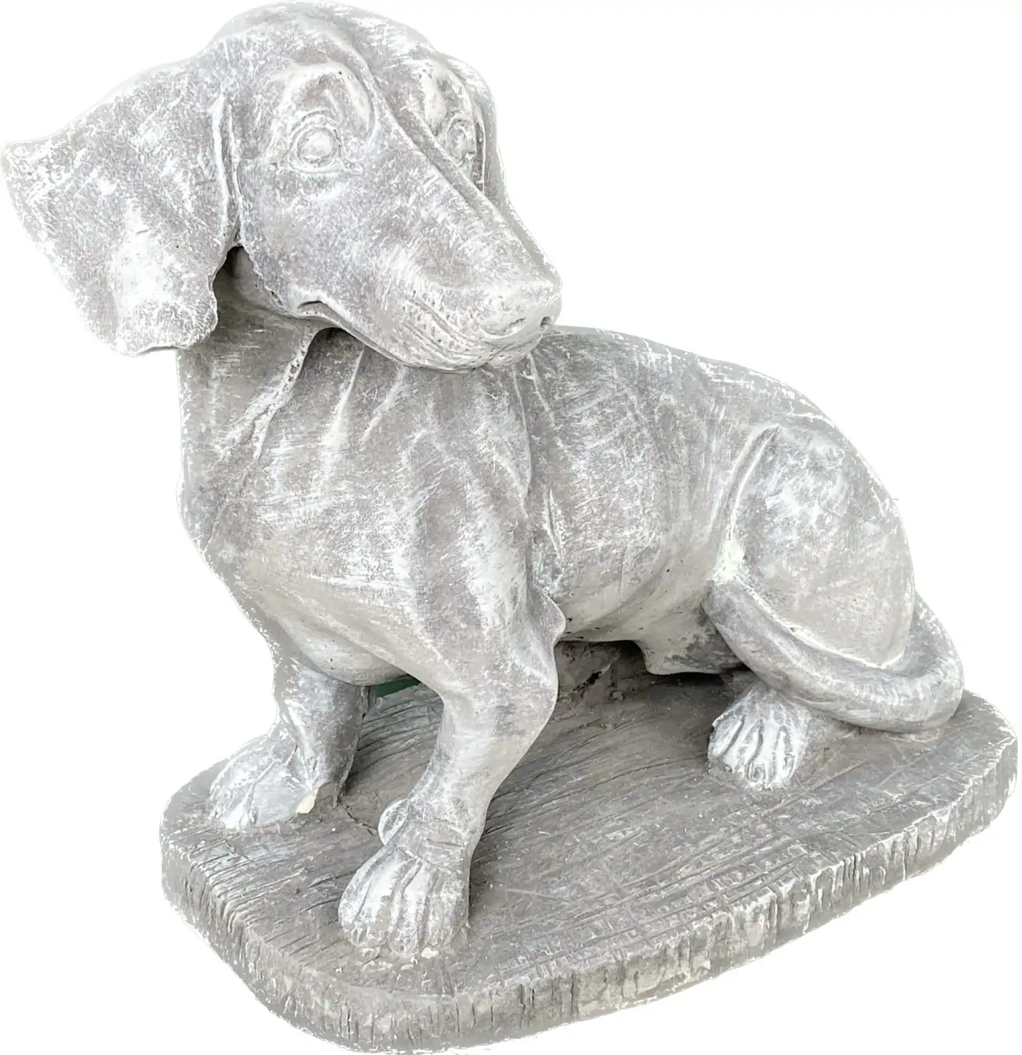 Artikelbild 4 des Artikels “Timber - Dackel sitzend auf Sockel, 35cm L | Steinguss “